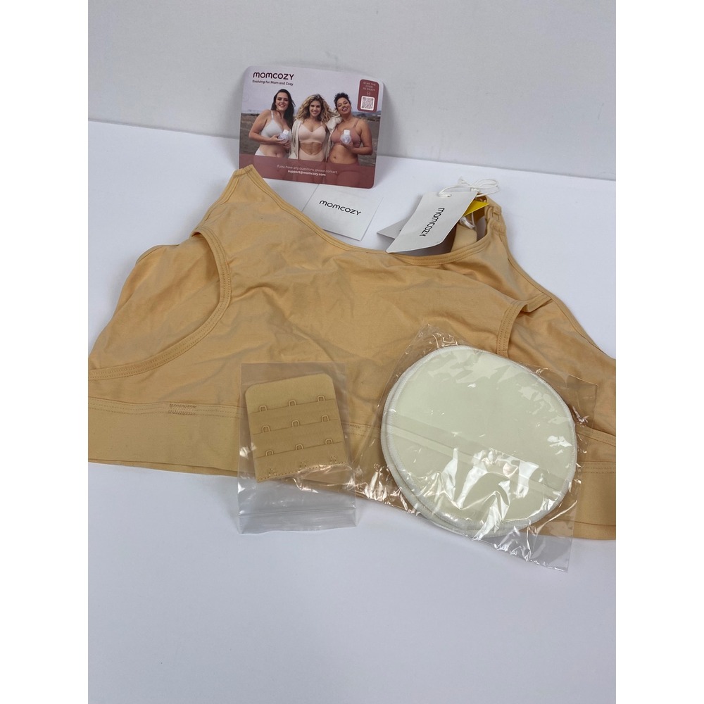 Momcozy Hands Free Pumping Bra Womens Large Beige HF008 Maternity Nursing New - Picture 10 of 11